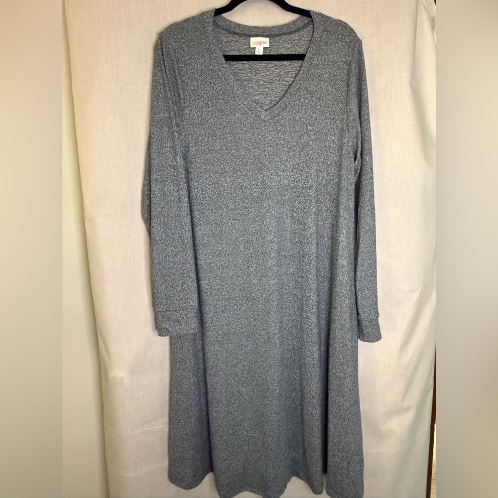 LuLaRoe Emily Dress in Blue Gray